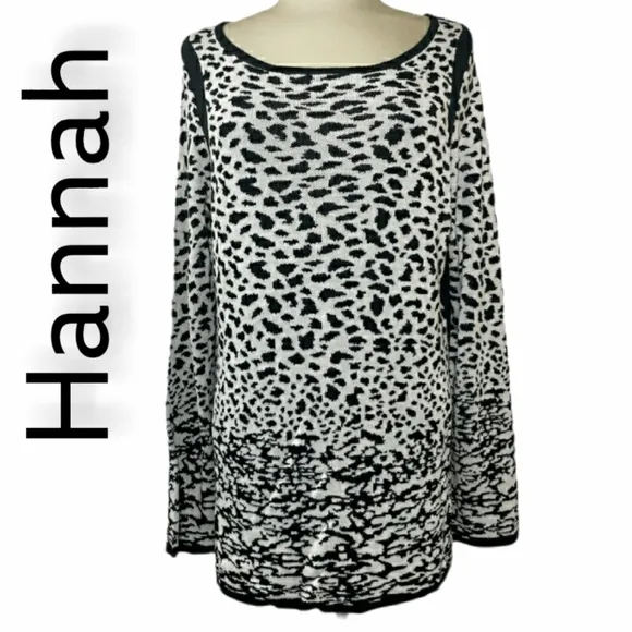 Animal Print Scoop Neck Long Sleeve Dressy Knit