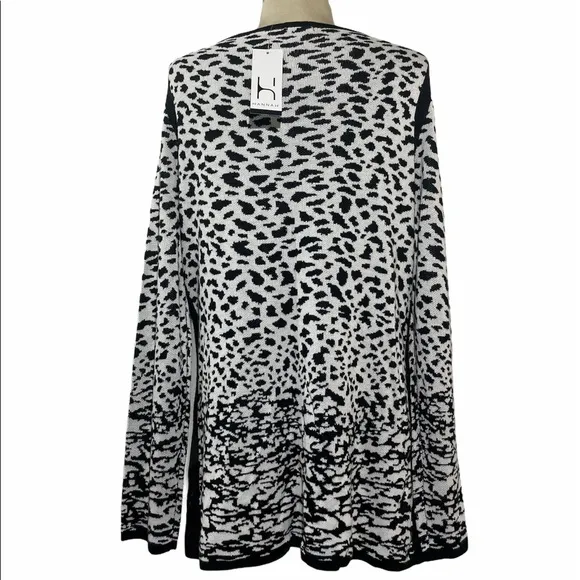 Animal Print Scoop Neck Long Sleeve Dressy Knit