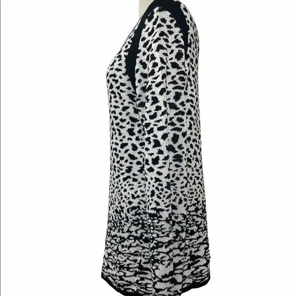 Animal Print Scoop Neck Long Sleeve Dressy Knit
