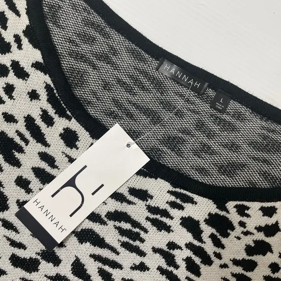 Animal Print Scoop Neck Long Sleeve Dressy Knit