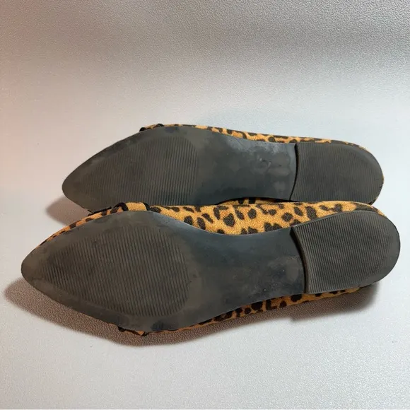 Ann Taylor Leopard Print Pointed Toe Flats Size 8M