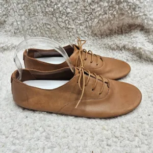 Anothersole Lucie ll Smooth Doe Brown Leather Laceup Flats Derby Shoes sz 40