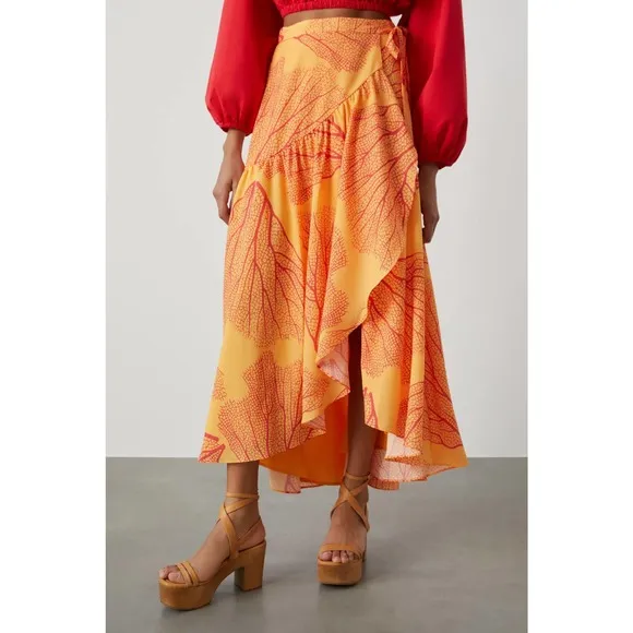 Anthropologie Hutch Printed Wrap Maxi Skirt - New Medium