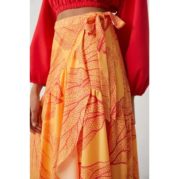Anthropologie Hutch Printed Wrap Maxi Skirt - New Medium