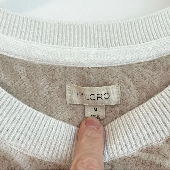 Anthropologie Pilcro Cream &amp; Tan Tiger Stripe Sweater