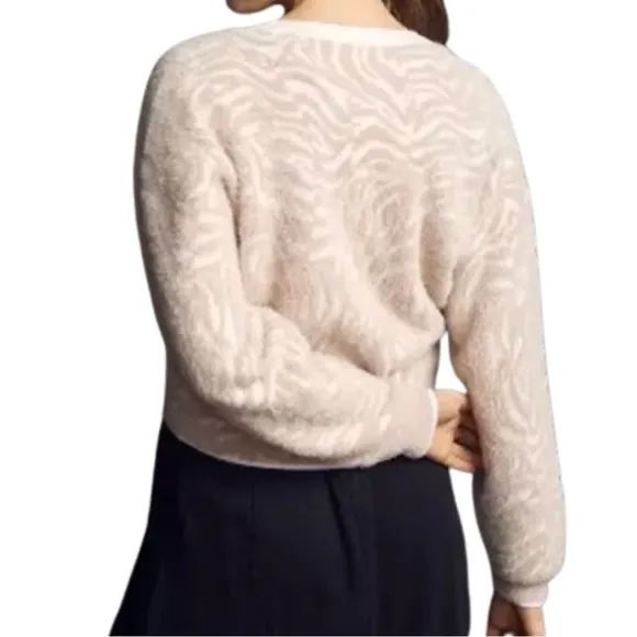 Anthropologie Pilcro Cream &amp; Tan Tiger Stripe Sweater