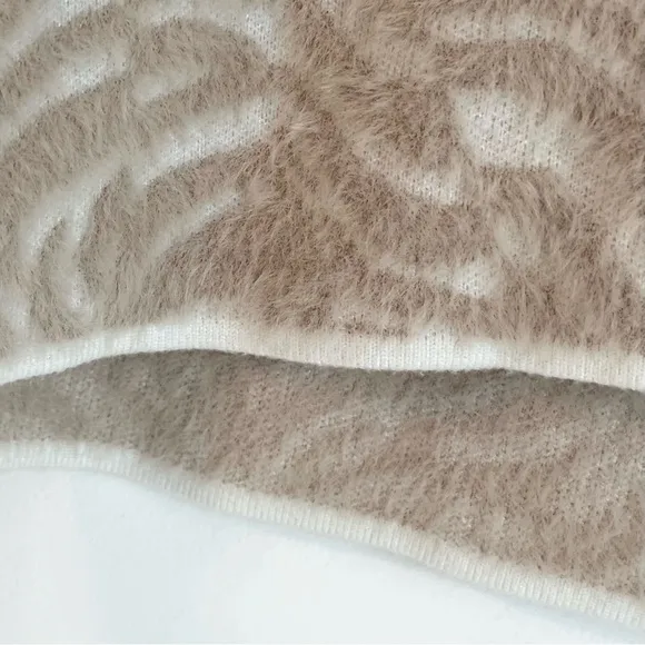 Anthropologie Pilcro Cream &amp; Tan Tiger Stripe Sweater