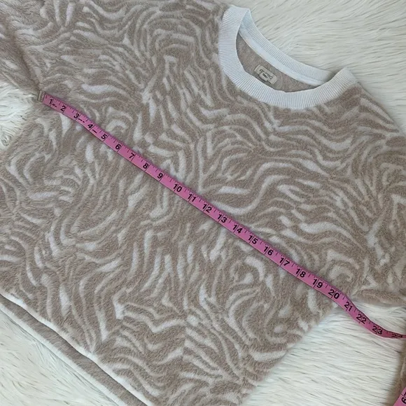 Anthropologie Pilcro Cream &amp; Tan Tiger Stripe Sweater