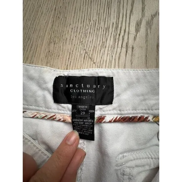 Anthropologie Sanctuary Y2K Wide Leg White Denim 29