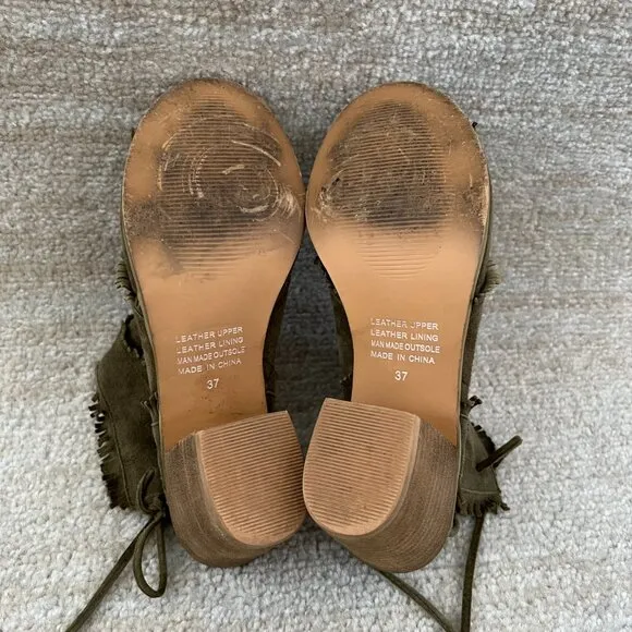 Anthropologie Silent D Gresham Fringe Heels Shoes US 6-6.5 / EU 37