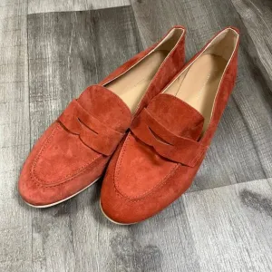 Anthropologie Suede Leather Slide On Flat Loafer Moccasin Shoes Size 39