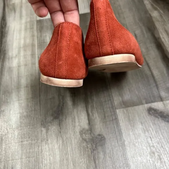 Anthropologie Suede Leather Slide On Flat Loafer Moccasin Shoes Size 39