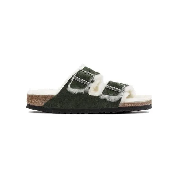Anthropologie x Birkenstock Arizona Suede Shearling-Lined Sandals $160 Sz 38