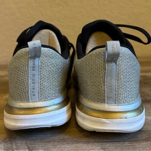 APL Techloom Pro Sneakers Metallic Gold Silver Knit Womens Running Shoes