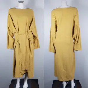 April Meets October April Oversized Minimalist Cotton Lagenlook Camel Dress OSFM