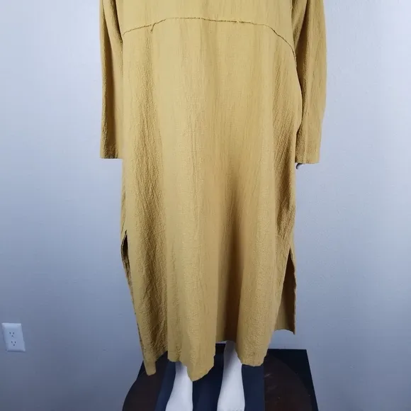 April Meets October April Oversized Minimalist Cotton Lagenlook Camel Dress OSFM