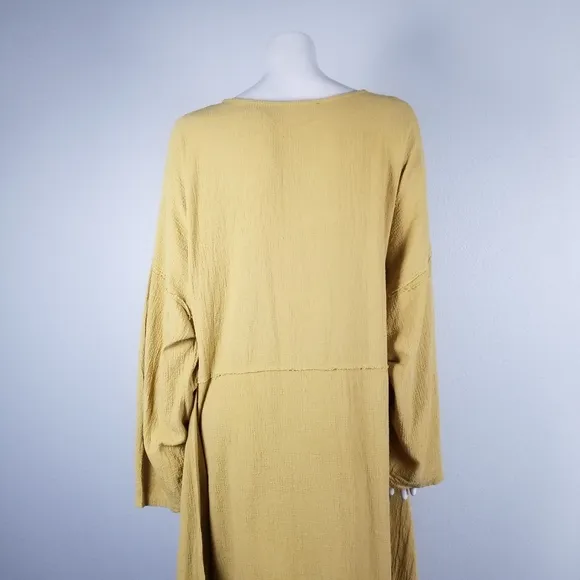 April Meets October April Oversized Minimalist Cotton Lagenlook Camel Dress OSFM