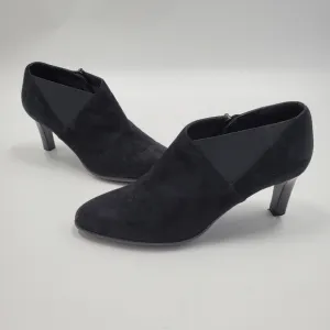 Aquatalia Black Suede Shooties Ankle Boots Zip