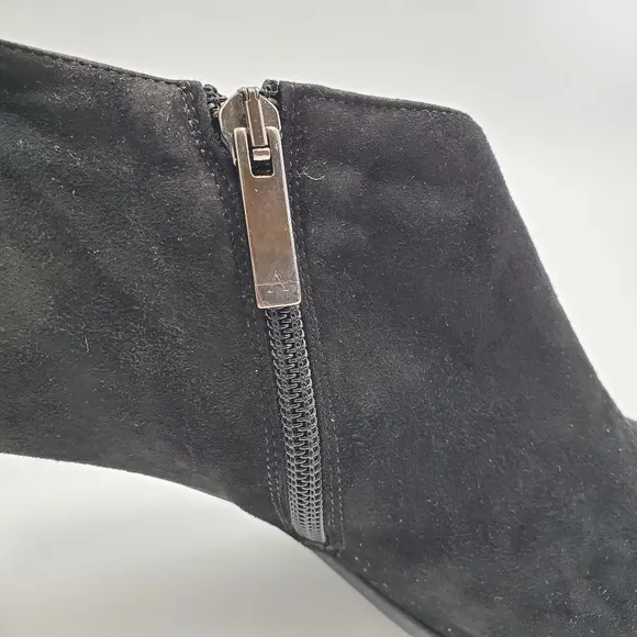Aquatalia Black Suede Shooties Ankle Boots Zip