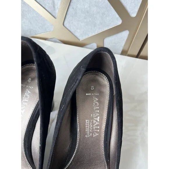 Aquatalia Marvin Italy womens shoes Pums Heels Suede Leather sz 8 Rts400$