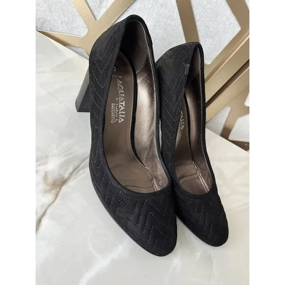 Aquatalia Marvin Italy womens shoes Pums Heels Suede Leather sz 8 Rts400$