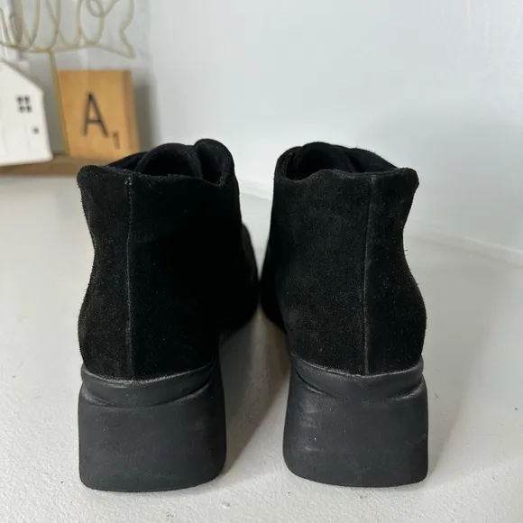 Aquatalia Shoe Bootie Fashion Leather Chukka Square Toe Marvin K Black Women 7.5