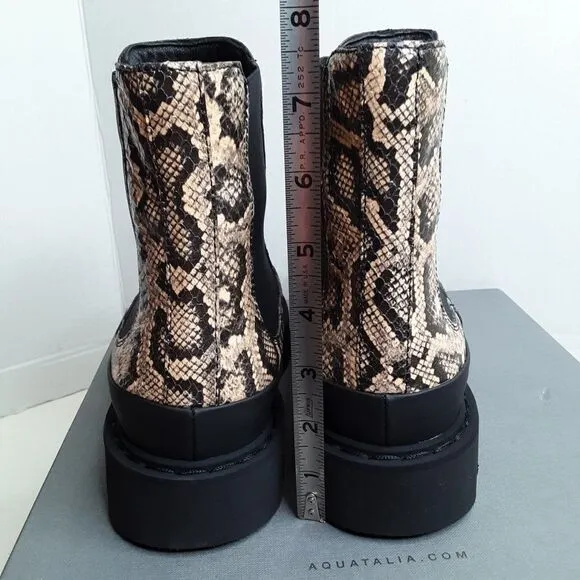 Aquatalia Women's Ankle Boot size 8M Python Embossed Leather