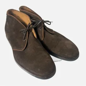 AQUATIALIA Men’s Suede Leather Chukka Carlos Ankle Boots 10 Rusty Brown Lace Up