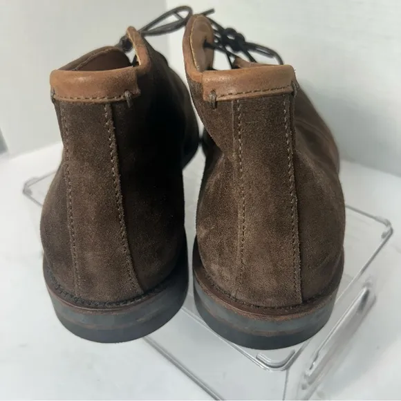 AQUATIALIA Men’s Suede Leather Chukka Carlos Ankle Boots 10 Rusty Brown Lace Up