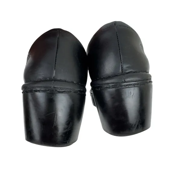 Ariat Black Leather Clog Mules Silver Embellishment Slip on Womens Size 8.5 B