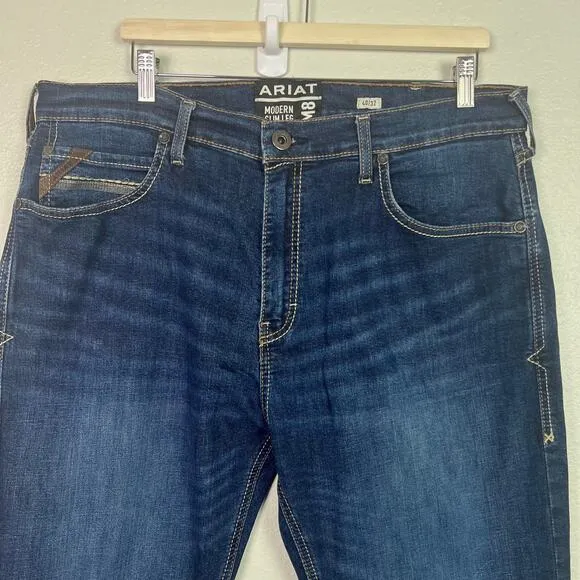 Ariat Men's M8 TekStretch Brawley Modern Slim Leg Jean 40 x 32 Dark Wash
