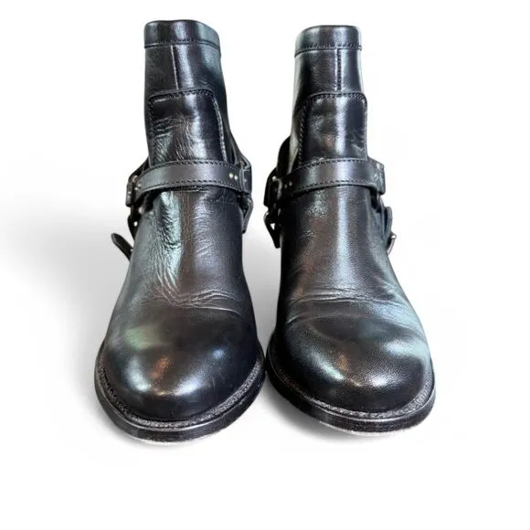 Ariat Women's Black Leather and Silver Harness Boots Size 7.5