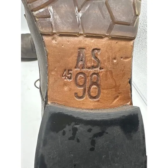 A.S. 98 AS98 CLASH 401201 Leather ANKLE BOOTS Gray Size 45 US 12