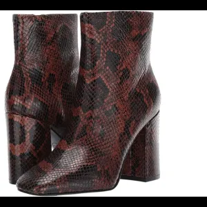 ASH JADE PYTHON LEATHER ANKLE BOOTS COGNAC NWT