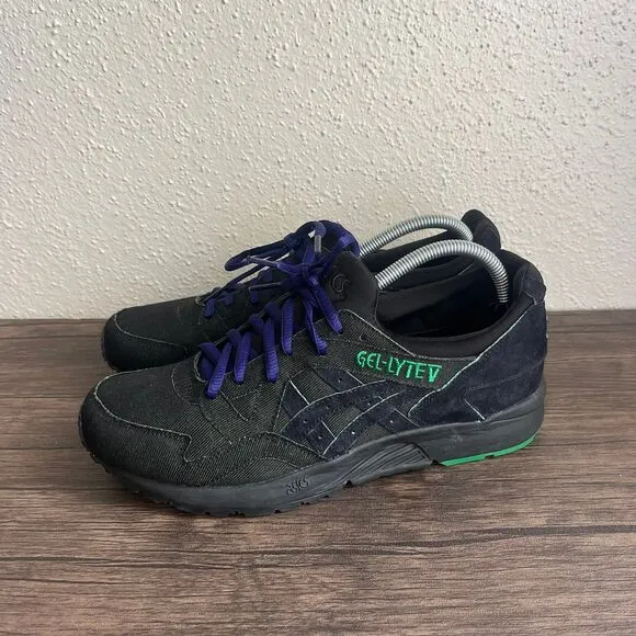 ASICS Gel Lyte 5 Black Green Athletic Casual Shoes Men’s Size 9.5‎ H7LTQ