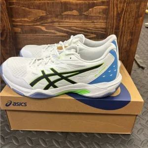 ASICS White and Blue Athletic Shoes