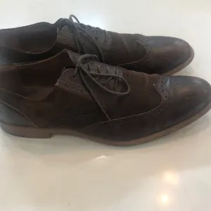 Aston Grey Collection Genuine Leather and Suede Oxford brown Men's Shoes size 12