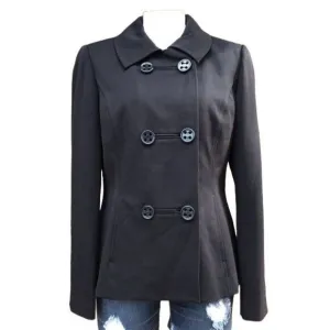 Atelier Pea Coat Double Breasted Black Womens Jacket NWT Size 8