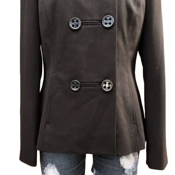 Atelier Pea Coat Double Breasted Black Womens Jacket NWT Size 8