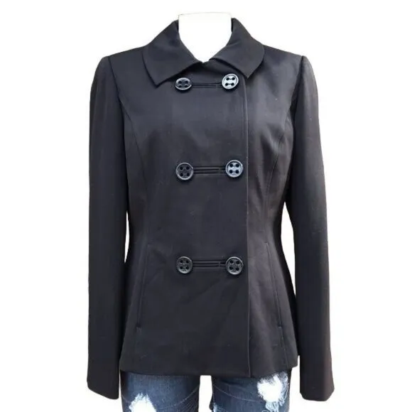 Atelier Pea Coat Double Breasted Black Womens Jacket NWT Size 8