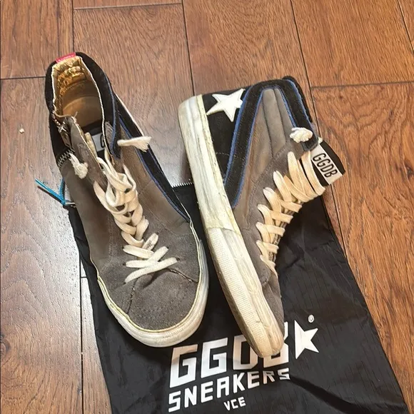 Authentic Golden Goose Gray High-Top Sneakers