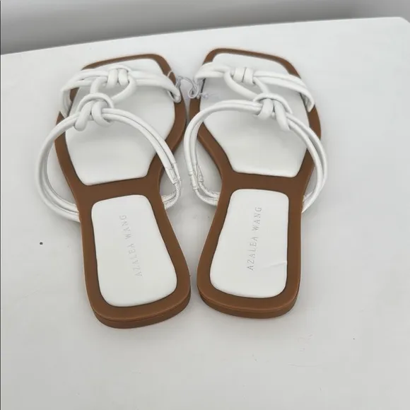 AZALEA Wang White Knotted Sandals