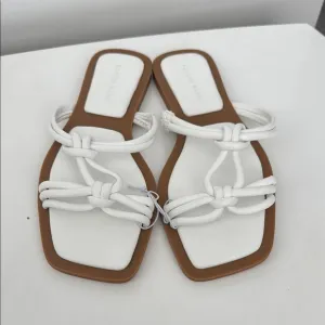 AZALEA Wang White Knotted Sandals