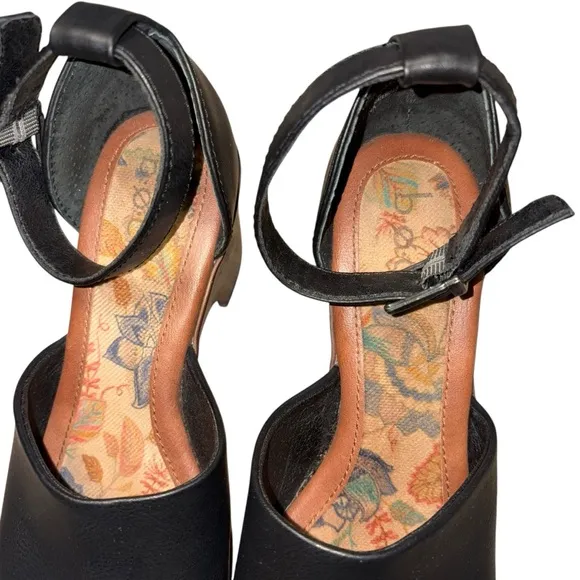 B O C BY BORN Galiana Platform Sandal Black Leather size 7