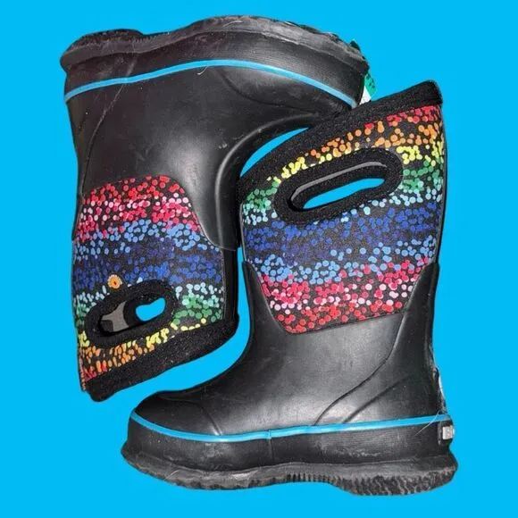 Baby Bogs Classic II Design A Boot Rainbow Dots Snow Boots Size 8