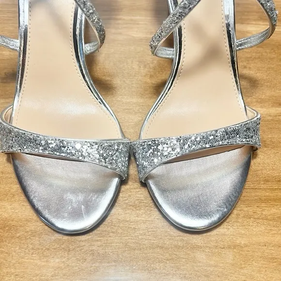 Badgley Mischka Strappy Glitter Heels