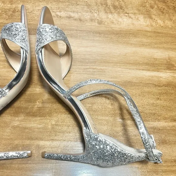 Badgley Mischka Strappy Glitter Heels