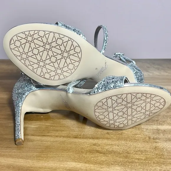 Badgley Mischka Strappy Glitter Heels