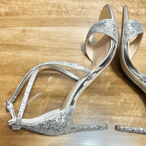 Badgley Mischka Strappy Glitter Heels