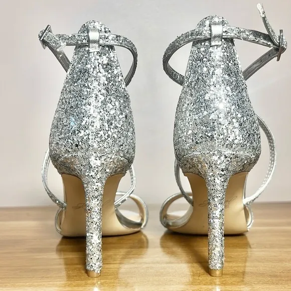 Badgley Mischka Strappy Glitter Heels